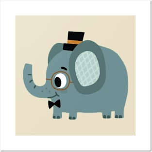 Smart Handsome Elephant Posters and Art